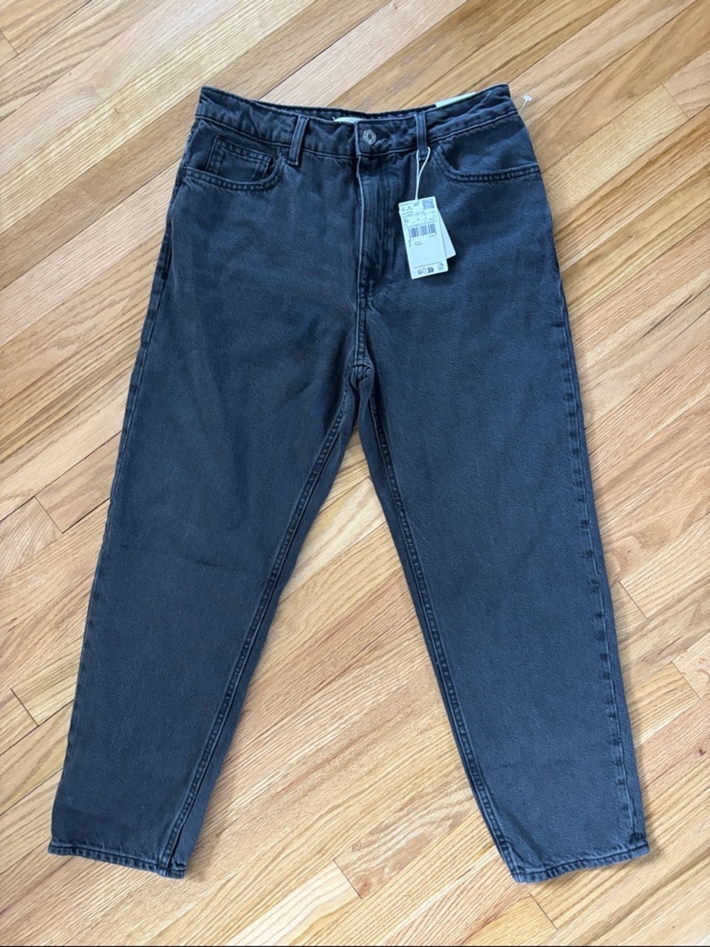 Mango Charcoal Black Mom Jeans, new with tags